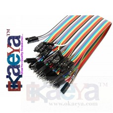 OkaeYa 20CM Dupont Wire Color Jumper Cable, 2.54mm 1P-1P Male to Female 40PCS